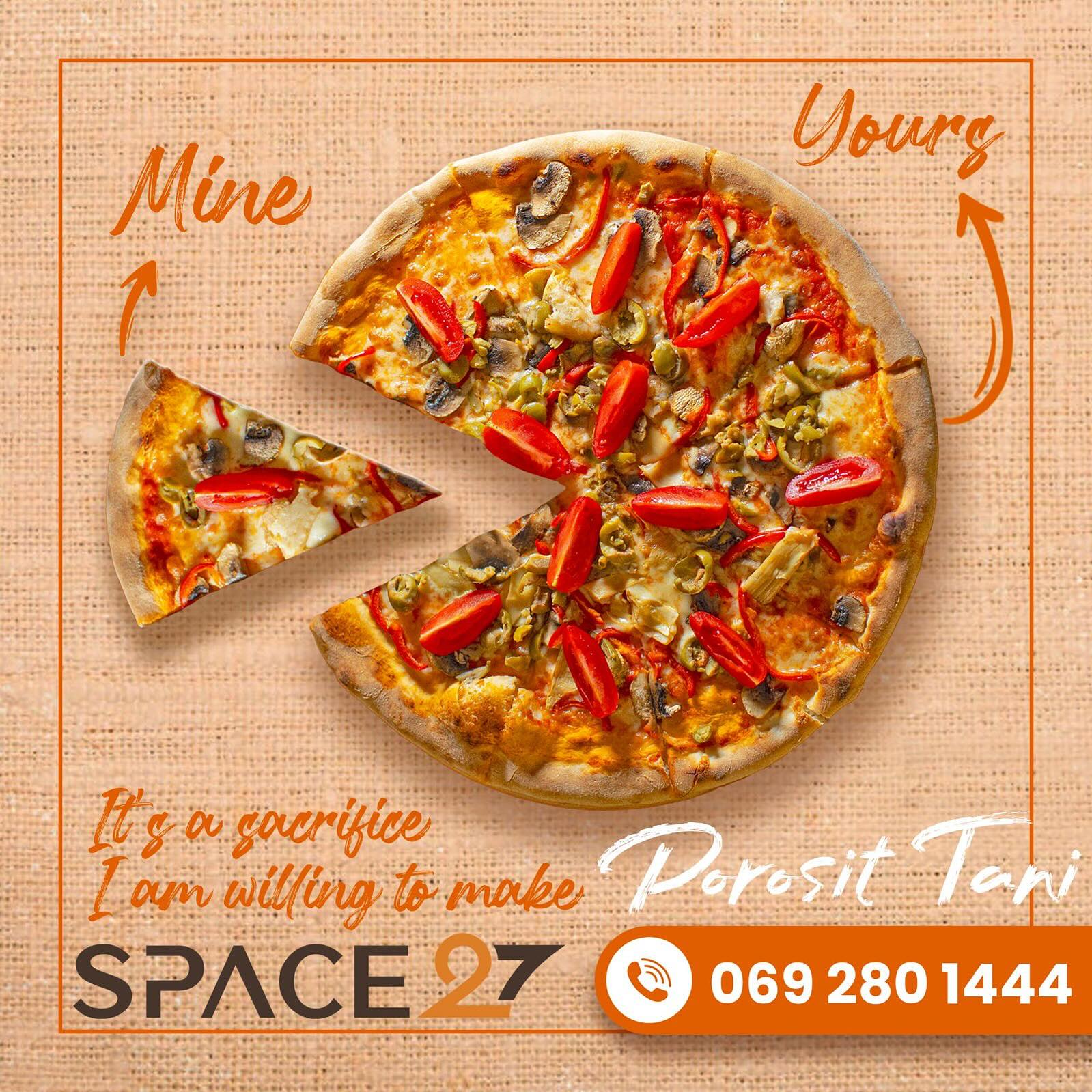 Social Media Post for Space27 Pizzeria created by Axios Creative.